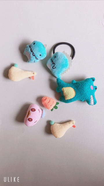 Cài áo và buộc tóc hot pilu bằng bông họa tiết cute dễ thương