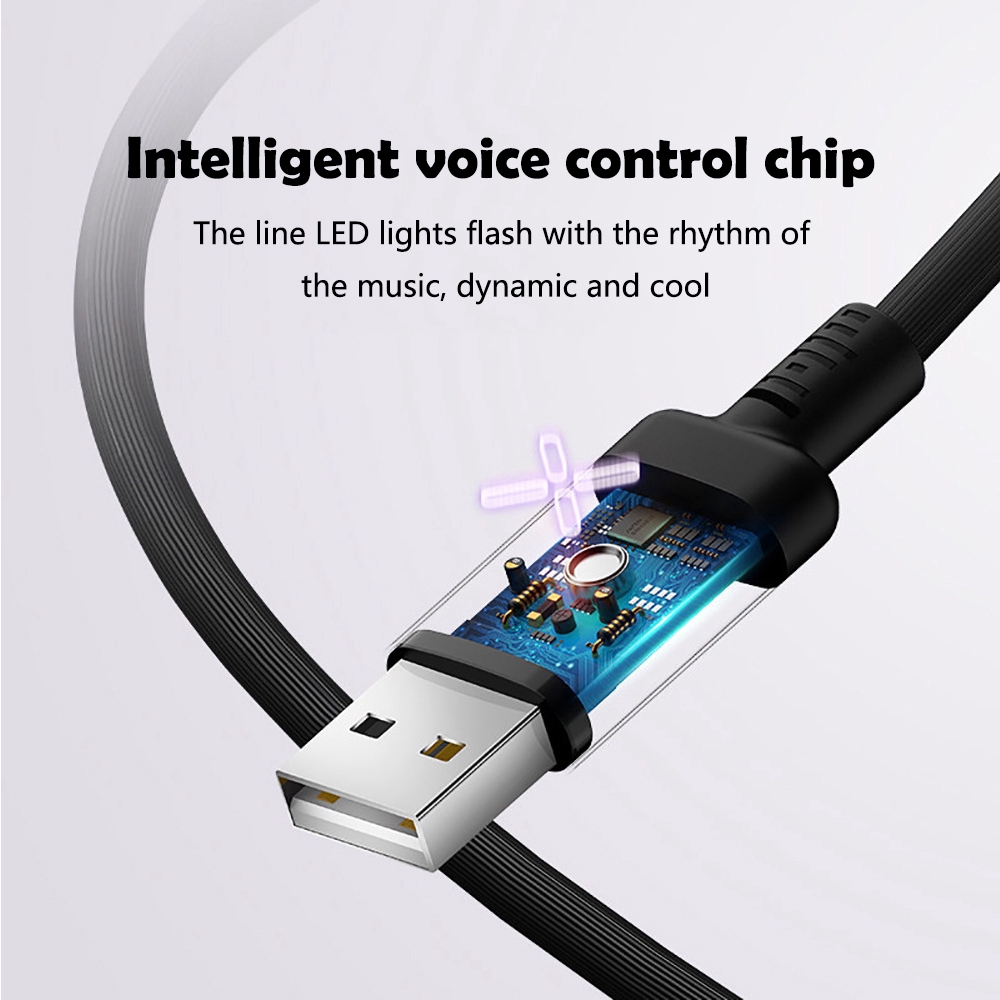 Cáp Sạc Nhanh Micro USB / Type C Có Đèn LED Sáng Tạo