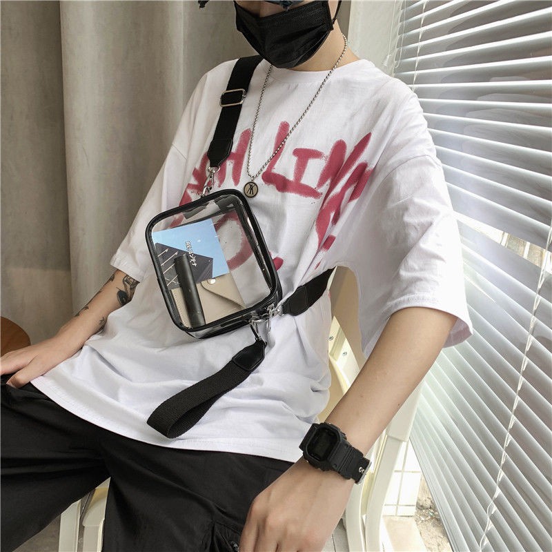 Túi Đeo Chéo Trong Suốt Phong Cách Hip Hop Thời Trang Ulzzang Cao Cấp Cho Nam