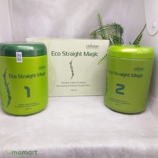 Kem duỗi tóc ép tóc sinh thái Eco obsidian straight magic 1000mlx2