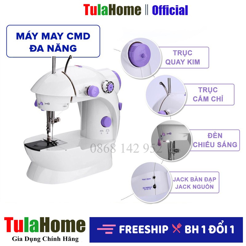 ✅BH 12 THÁNG✅ Máy khâu mini TulaHome chính hãng CMD, máy may mini gia đình nhỏ gọn tiện dụng