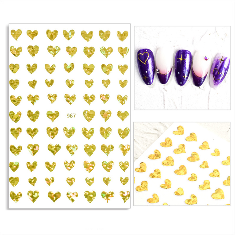 Miếng Dán Trang Trí Móng Tay Hình Trái Tim Tiện Dụng