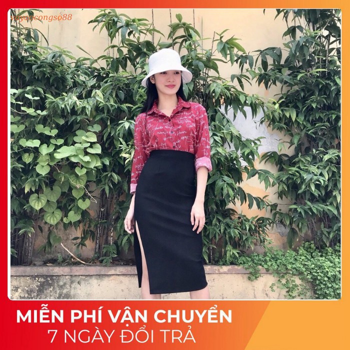 CHÂN VÁY XẺ TÀ - CHÂN VÁY BÚT CHÌ - CHẤT VẢI MỀM MỊN - DÀI 63CM