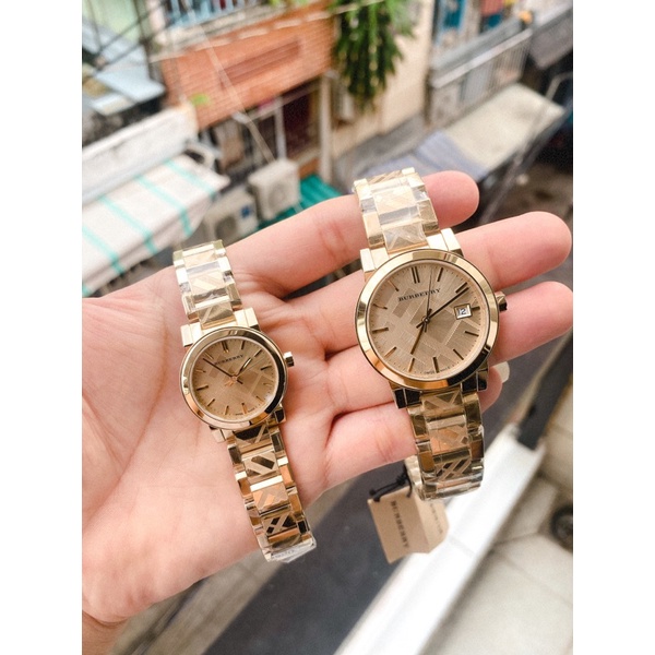 Thanh Lý : Cặp đồng hồ Nữ hiệu Burberry Gold