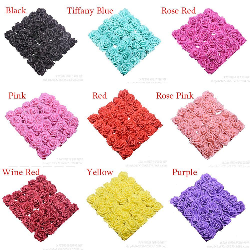 Set 25 Bông Hoa Hồng Giả Bằng Xốp 8cm Trang Trí Sổ Tay DIY