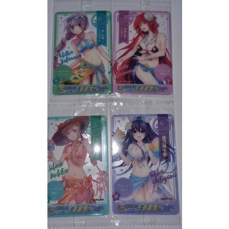 (Chính hãng) Thẻ nhân vật anime (clear card) Fantasia Bunko 2017 (Rias, Tohka, Siluca Meletes, Teletha Testarossa)