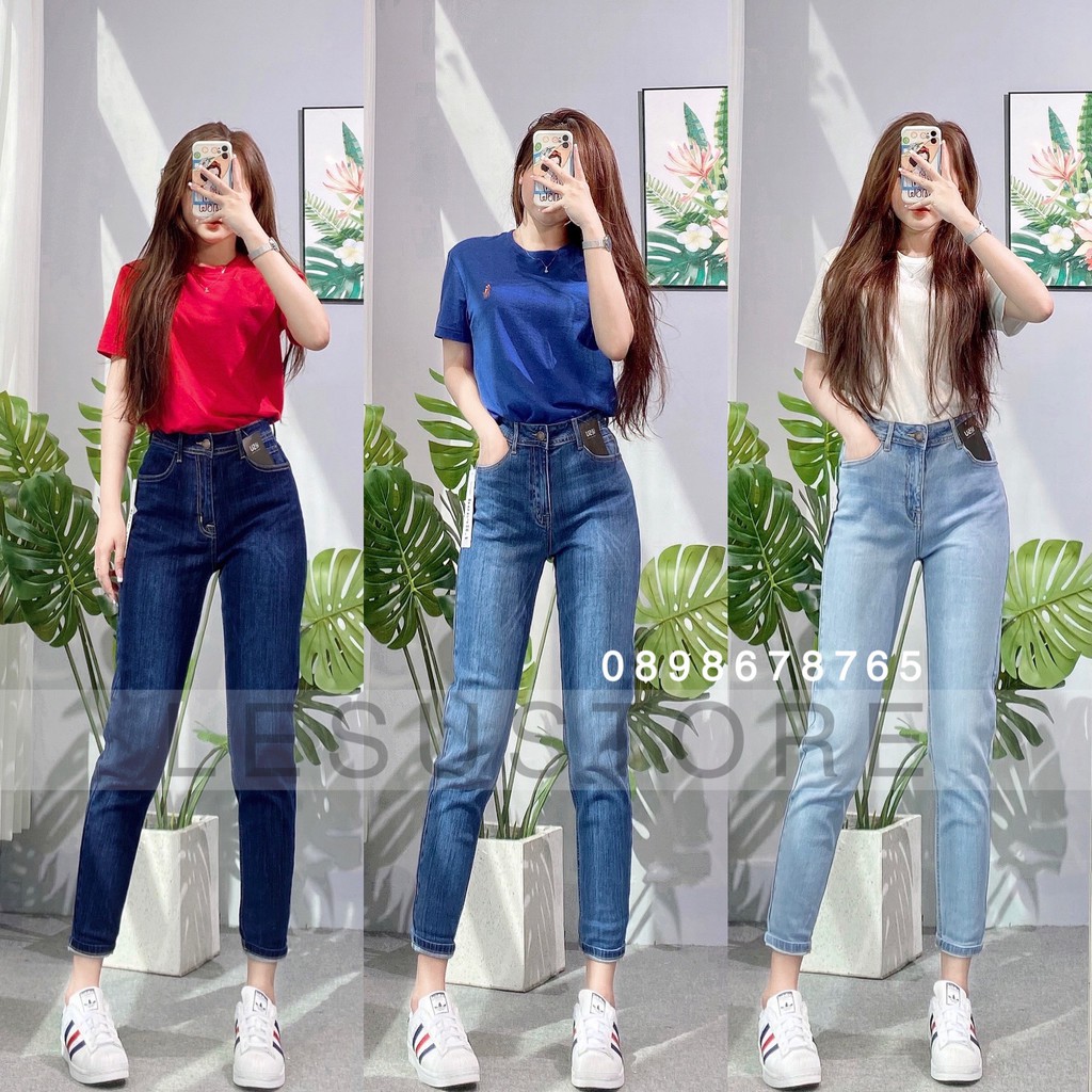 ẢNH TỰ CHỤP Quần Jeans Boyfriend Trơn