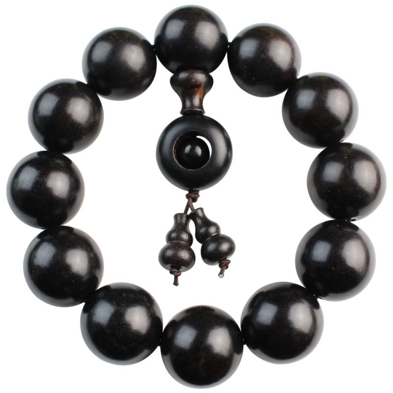 Vòng Tay Chuỗi Hạt Gỗ Mun Màu Đen Thời Trang Cho Nam Và Nữ