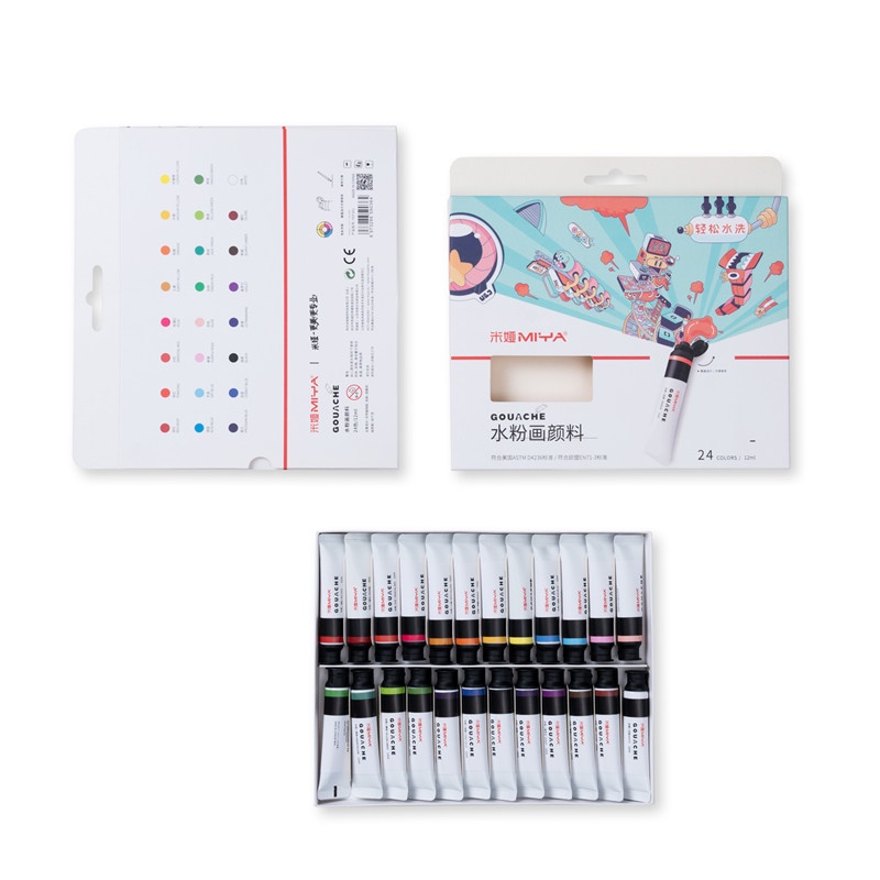 Set màu tuýp Miya Gouache 12ml - 18/24/36 màu