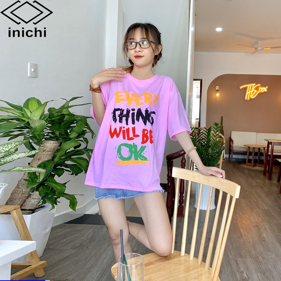 Áo thun tay lỡ INICHI A586 form rộng oversize nữ