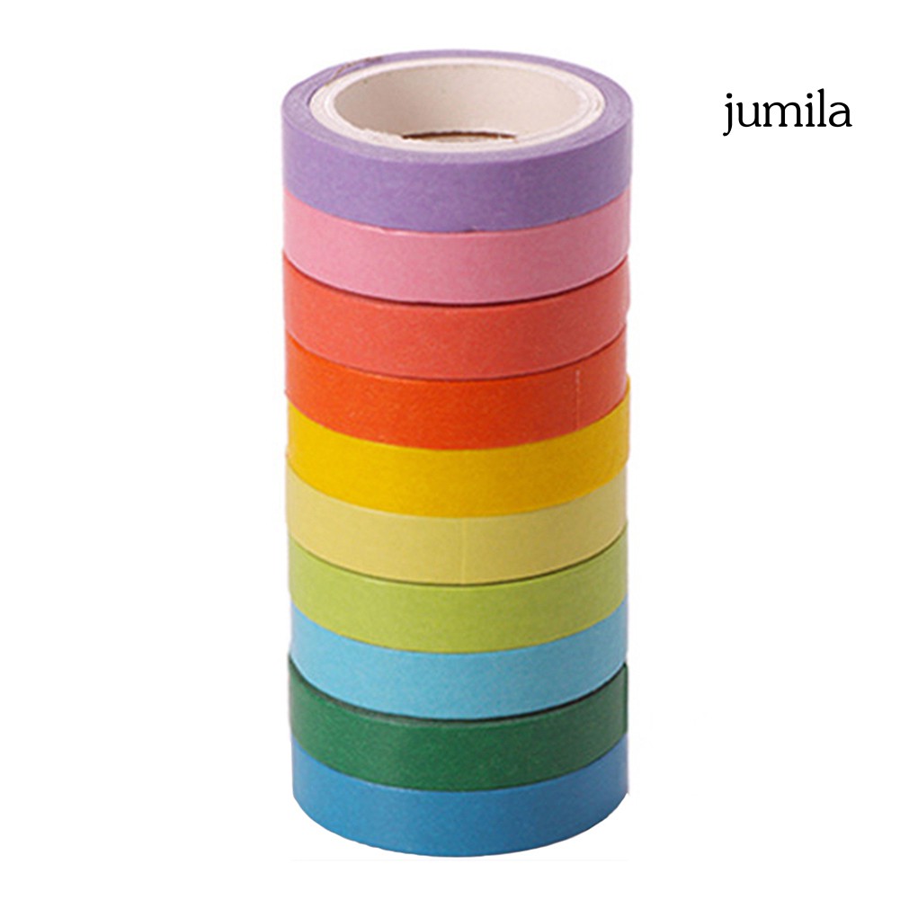 Set 10 Cuộn Băng Dính Washi Dùng Trang Trí