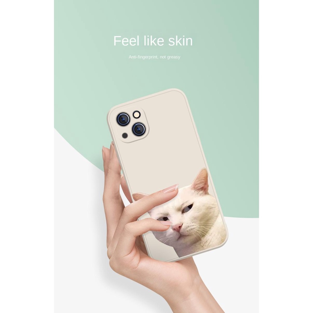 Ốp Điện Thoại Chống Sốc In Hình Mèo Nghiêng Ngộ Nghĩnh Cho Iphone 13 Pro 11 Pro Max Xr 6s 7 8 Plus 12 Mini 12 Pro Xs 14 Max