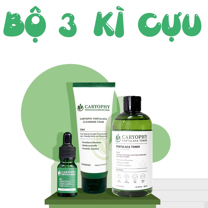 Bộ chăm sóc da mụn đầu trắng mụn cám mụn mủ sẽ sạch mụn bởi serum mụn, toner mụn, sữa rửa mặt Caryophy