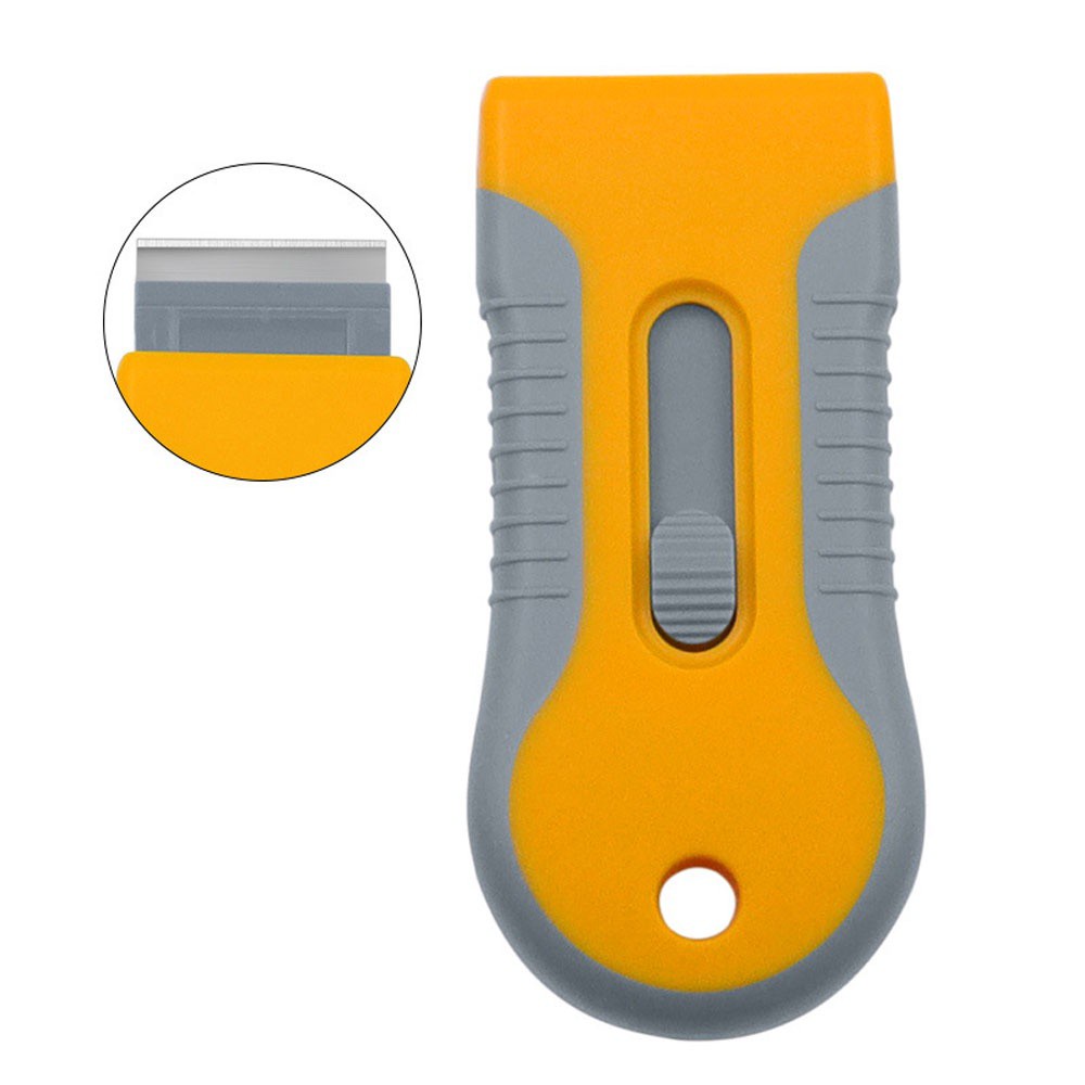 Dụng Cụ Cạo Miếng Dán Kính Xe Hơi Bằng Nhựa Kèm 5 Lưỡi Cạo Thay Thế Tiện Dụng