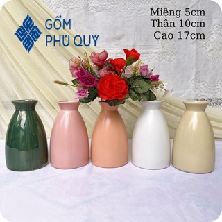 Lọ hoa decor 🌻 gốm sứ bát tràng 🌻 bình gốm cắm hoa,lọ phễu trơn hoả biến gomphuquy tm16