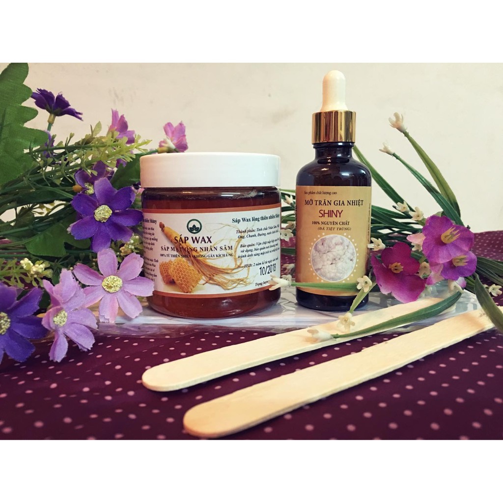 [Chính hãng] Combo wax mỡ trăn Shiny + bông tắm xơ mướp (kèm giấy que)