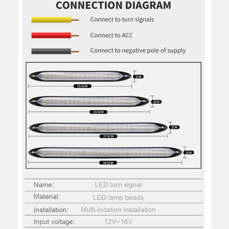 Bộ 2 Đèn LED chạy ban ngày cho ô tô 12V hỗ trợ báo tín hiệu rẽ DRL chống thấm nước đa năng