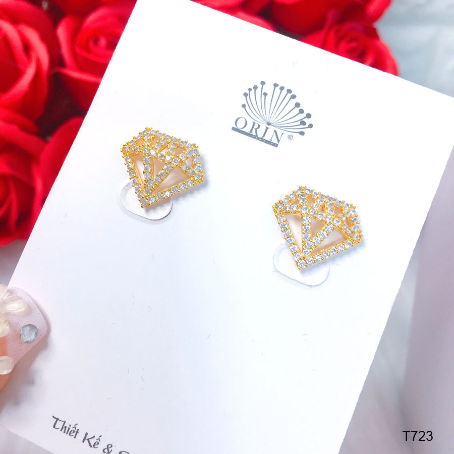 Bông tai hình vương miện đính đá bền màu cao cấp Orin T723
