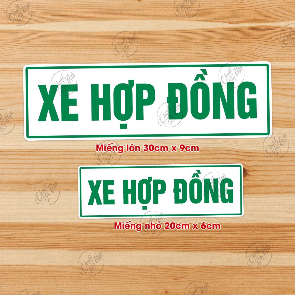 Combo 2 miếng dán Xe Hợp Đồng dán xe ô tô , decal chống nước , cáng màng kim tuyến NT 63