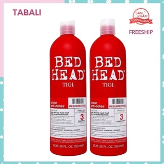 Bộ Dầu Gội TIGI Đỏ - TiGi Bed Head 1500ml/Cặp (Gội+Xả). Phục hồi tóc hư tổn cấp độ 3 - Cam Kết Chính Hãng