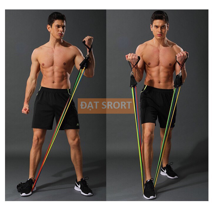 [Hàng Cao Cấp] Bộ 5 Dây Ngũ Sắc 11 Món , Cao Cấp Đàn Hồi Kháng Lực Tập Gym , Fitness , Yoga, Tại Nhà