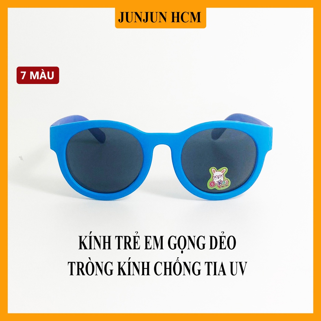 Kính mát trẻ em JJ11002 gọng nhựa dẻo cao cấp, tròng kính chống bụi, chống tia UV dành cho bé từ 2 đến 6 tuổi
