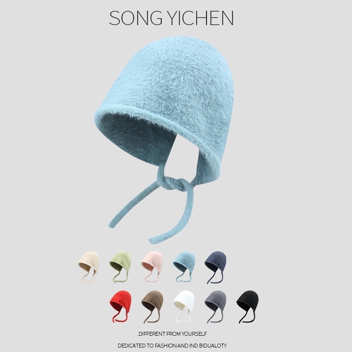 Nón Len Giả Lông Cừu Mềm Mại Ấm Áp Chống Gió Thời Trang Thu Đông Cho Nữ
