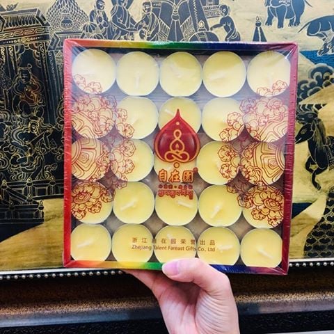 Nến Tealight Nến Bơ Thực Vật Nến Cúng Phật Nến Xông Tinh Dầu Nến Khử Mùi Cháy Hết Sạch Trong 4h