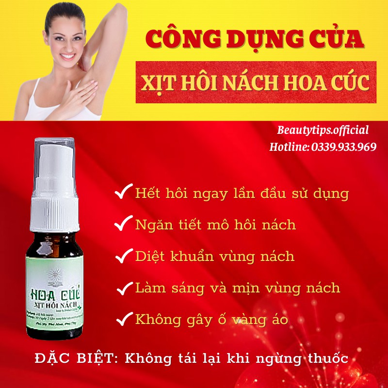 (Chính Hãng) Xịt Triệt Hôi Nách Hoa Cúc - Ngăn Tiết Mồ Hôi - Giảm Thâm (Mẫu Mới)