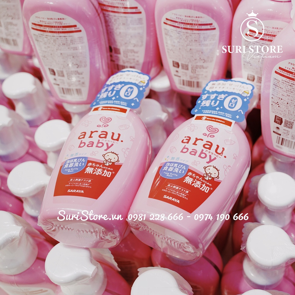 Nước rửa bình Arau baby Nhật dạng chai 500ml