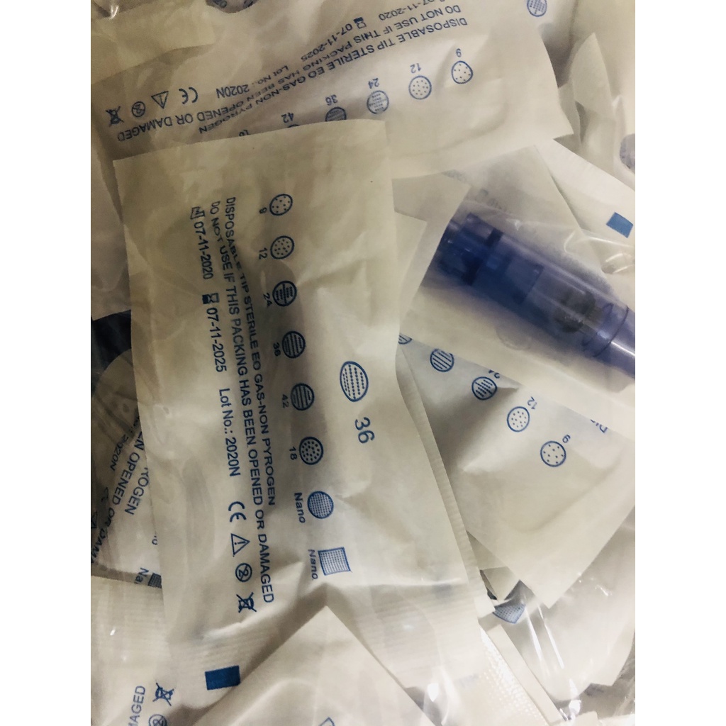 Bịch kim 36 100 cái phi kim xanh trắng đủ size dùng cho máy pen cấy tinh chất ,mụn nám sẹo rỗ