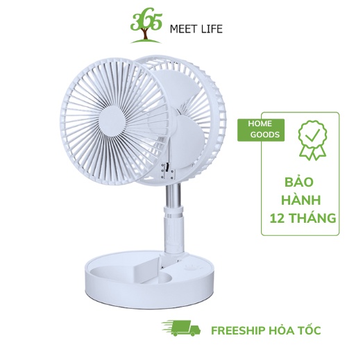 Quạt tích điện gấp gọn pin 7200Mah, xoay 180 độ - Quạt để bàn 4 chế độ gió cực mát [BẢO HÀNH 12 THÁNG]