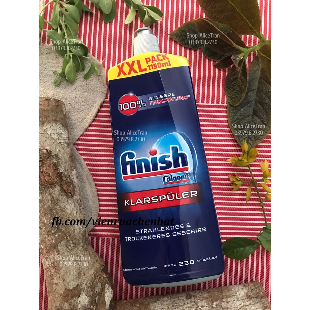 1150ml chai Nước bóng Finish Klarspüler, Chất trợ xả dùng cho máy rửa chén bát