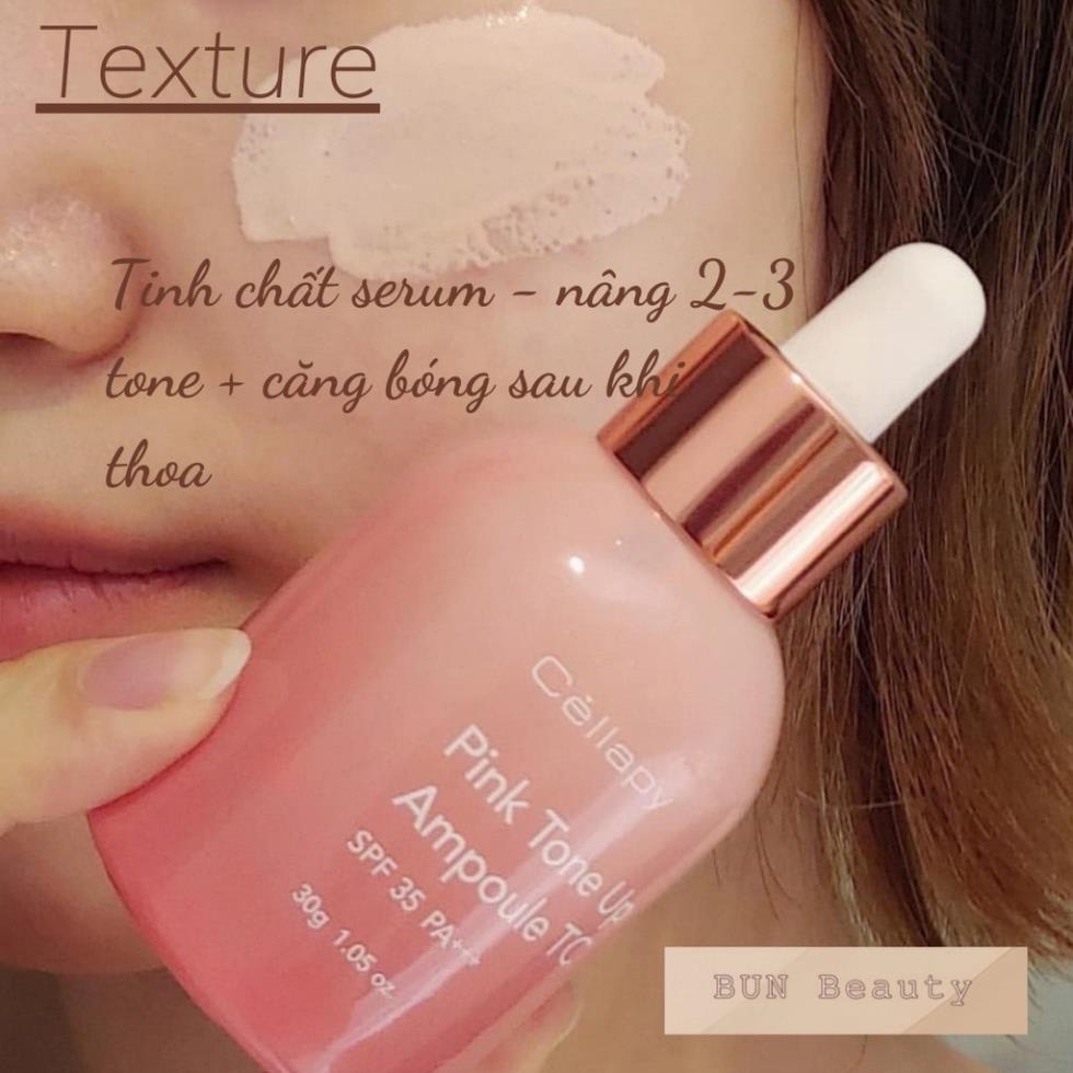 Tinh chất dưỡng trắng hồng Cellapy Pink Tone Up Ampoule TC SPF 35 PA+++ 30g dưỡng da nâng tông chống nắng