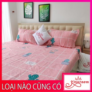 Bộ Chăn ga gối Cotton C827 Kingroom đủ kích thước trải nệm 1m2, 1m4, 1m6, 1m8, 2m chuyên bộ ga gối cực đẹp