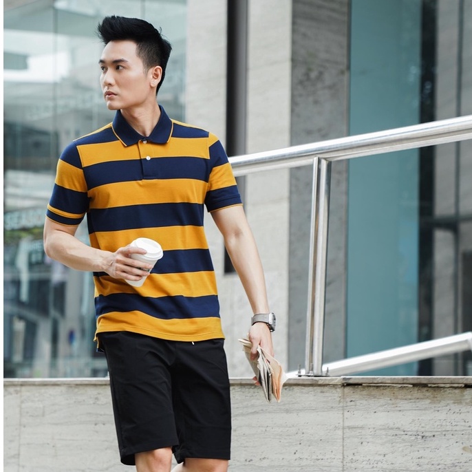 Áo polo nam kẻ ngang thương hiệu 360 BOUTIQUE tay ngắn chất vải Cotton | WebRaoVat - webraovat.net.vn