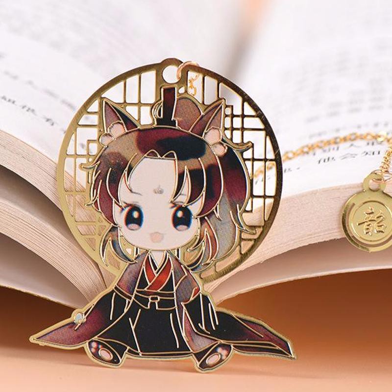 (kim loại mỏng) Bookmark THIÊN QUAN TỨ PHÚC MA ĐẠO TỔ SƯ HỆ THỐNG TỰ CỨU in màu anime chibi