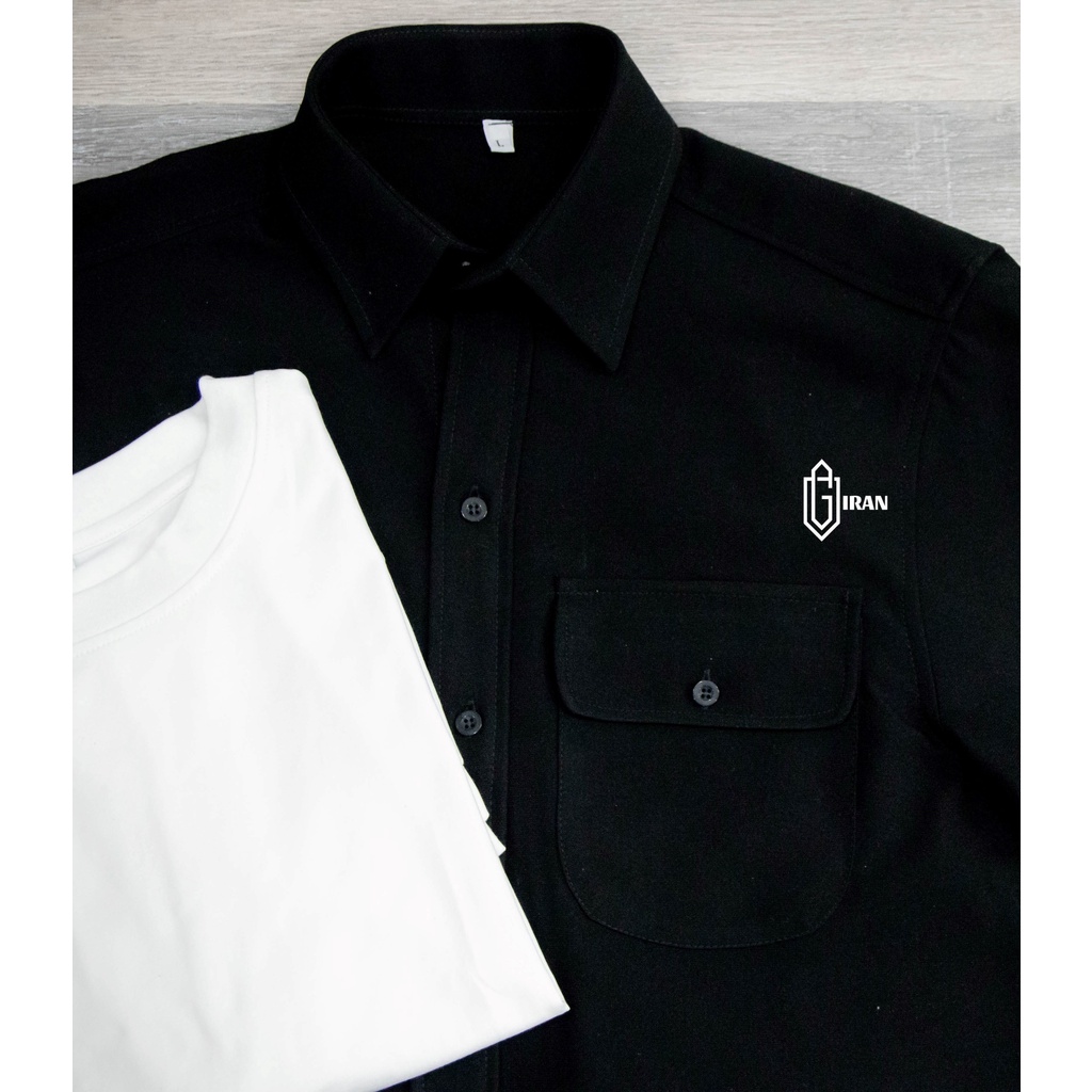 COMBO SET 2 MÓN | ÁO SƠ MI NAM CAO CẤP + ÁO THUN TRƠN VẢI DÀY | GIRAN