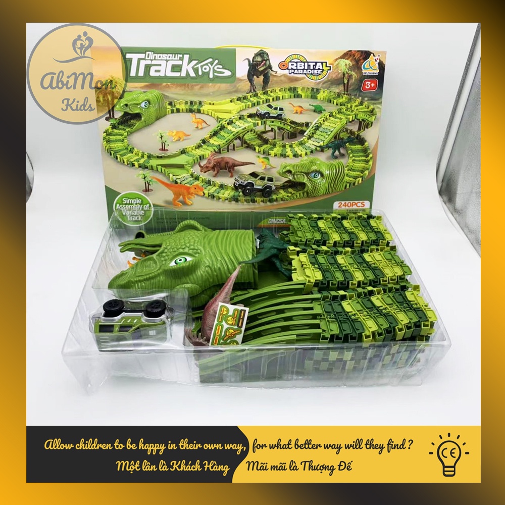 Đồ Chơi Lắp Ghép Đường Đua Khủng Long Cho Bé (240 chi tiết) ☘️ Montessori ✨ Đồ chơi Giáo Dục - An toàn - Thông minh