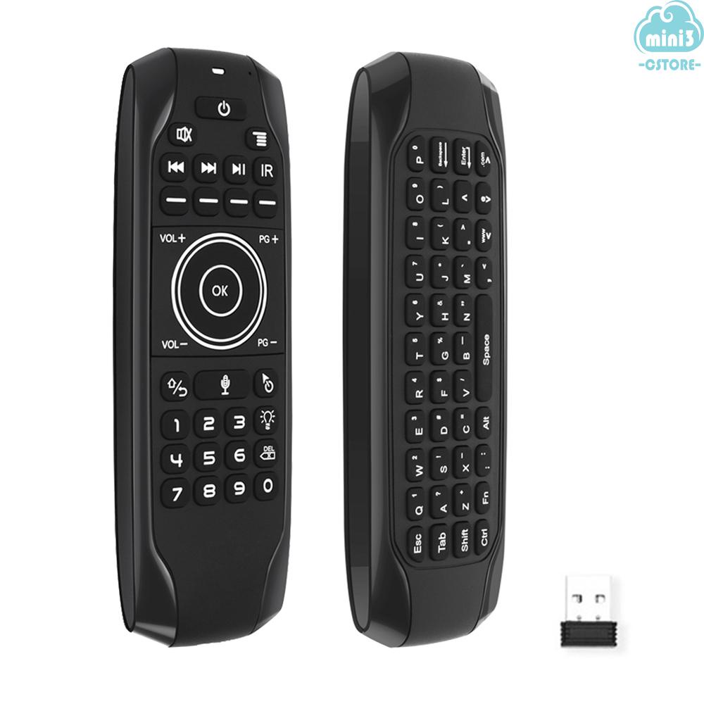 (V06) Backlit 2.4G Air Mouse Wireless Keyboard Voice Control 6-Axis Motion Sensing Backlight IR Learning for Smart TV Android TV BOX PC