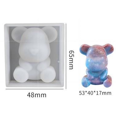 Khuôn Silicone Làm Móc Khóa Hình Gấu