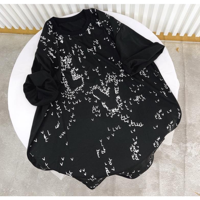 HOT Áo Phông Cổ Tròn Vảy Sơn LV Tay Lỡ Form Rộng Unisex Nam Nữ - Áo Thun Tay Lỡ Freesize Phong Cách Trẻ Trung Cá Tính