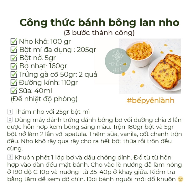 Nho Khô Vàng Nhỏ Chua Ngọt Tự Nhiên- Nguyên Liệu tạo ngọt và Ăn Vặt 100gr-200gr-500gr Yenlanhnatural