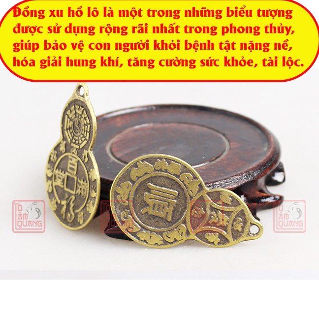 Đồng xu hồ lô phong thủy bằng đồng may mắn bỏ bóp ví chiêu tài lộc sức khỏe bình an - TÔ TÂM QUANG
