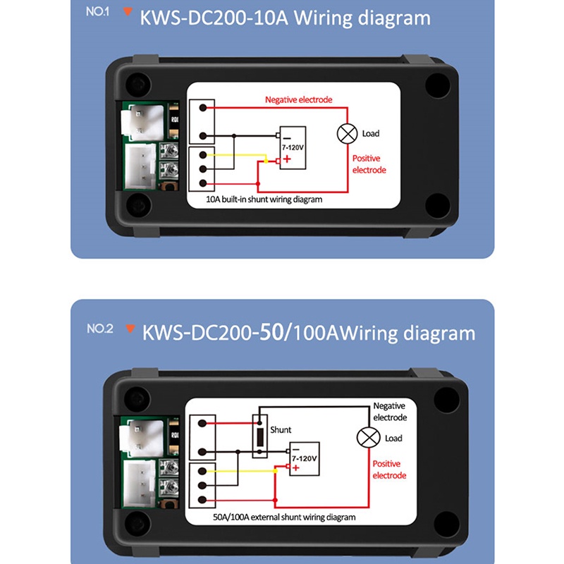 Đồng Hồ Đo Điện Áp Và Dòng Điện KWS DC 0-200V 0-100A