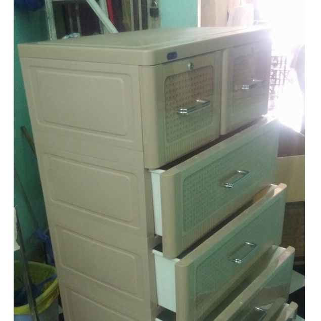 Tủ nhựa duy tân TABI-L Size Lớn Nhất NÂU ĐAN GỖ 6 tầng -7 ngăn
