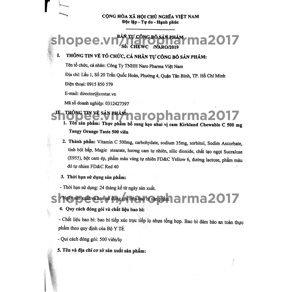 [DATE MỚI] Viên Uống Bổ Sung Vitamin C 500mg và C 1000mg Kirkland