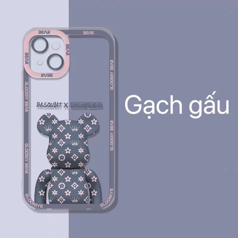 Ốp điện thoại hình gấu LV X cho iphone 13ProMax i13 13pro 11 Pro Max i11 iX Xlus 8plus 7 PLUS XR Xs MAX 12Pro 12ProMax
