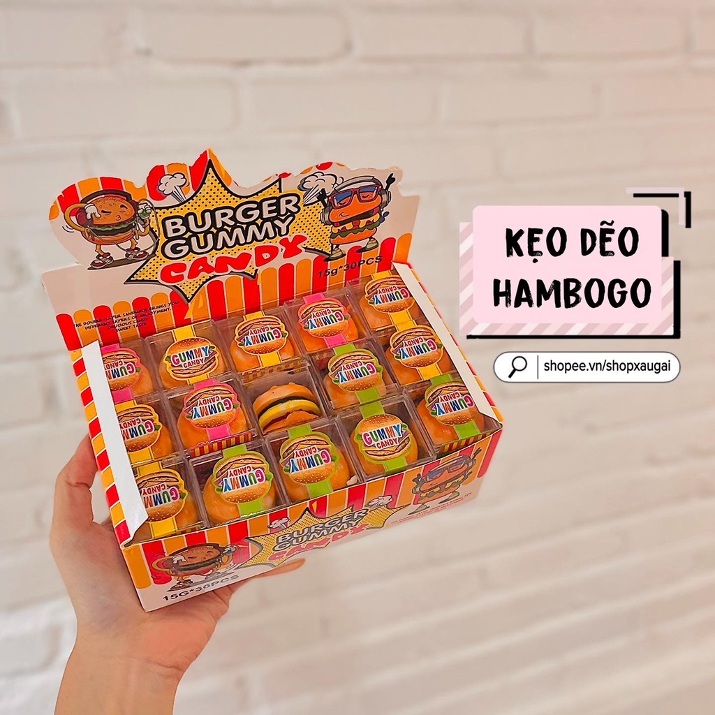 [Hộp 30 cái] Kẹo Dẻo Burger Gummy