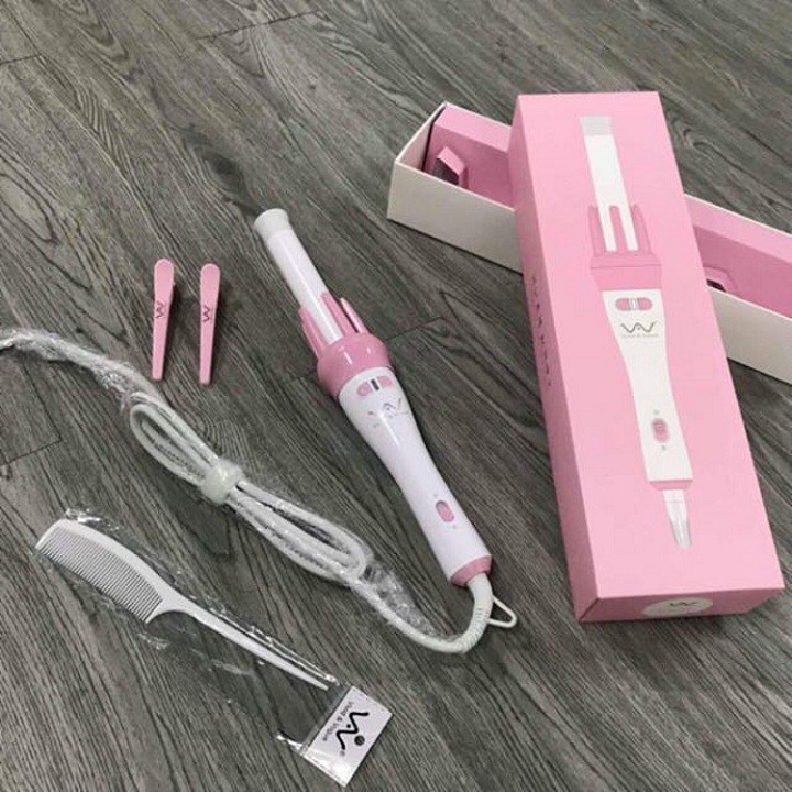 MÁY LÀM TÓC,MÁY UỐN XOĂN XOAY TỰ ĐỘNG 360 VIVID &amp; VOGUE HÀN QUỐC - TẶNG KÈM LƯỢC VÀ 2 KẸP TÓC